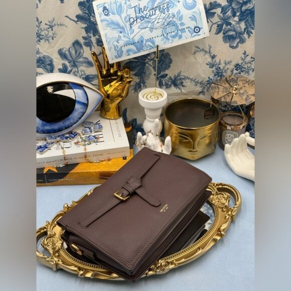 🆕 OROTON 🧿 NWOT Margot Crossbody, Brown Bear Pebble Leather - Picture 2 of 16